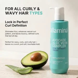 Avocado Aloe Vera Curl Enhancing Cream Moisturizing Anti Frizz Curl Cream for Defined Soft Curls