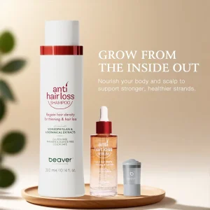 BEAVER Herbal Hair Growth Shampoo Thicker Activate Follicles Scalp Care Vegan Botanical Natural Hair Care Set for Hair Regrowth