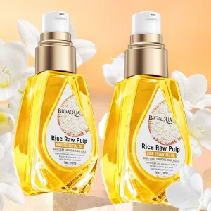 BIOAQUA Rice Pulp Hair Essential Oil Care for Curly Improve Hair Dryness Beauty Wash Free Hair Care Essential Oil