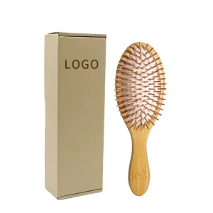 BOOMHME Wooden Hairbrush square Oval Paddle Brush Bamboo Bristles Hair Comb Women Men Massage Scalp Bamboo Hair Brush