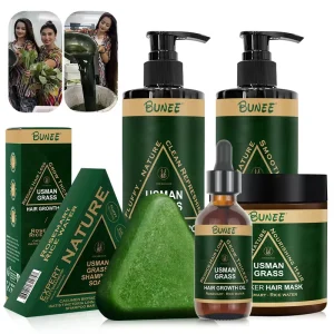 BUNEE Handmade Organic Shampoo Soap Hair Regrowth Strengthening Oil Control Anti Dandruff Made with Usma Grass Cypress Hair Soap
