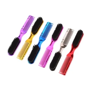 Barber New Style Men’s Two Use Electroplating Comb Beard Styling Tools Professional Cleaning Brush