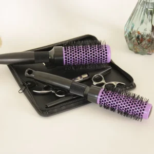 Barber Round Plastic Nylon Hair Brush for Styling Hair