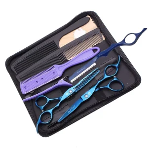 Barber Scissors Set Complete Hairdressing Kit Japanese Steel Straight Thinning Shears Comb Multiple Tools Salon Home Use 1011KC