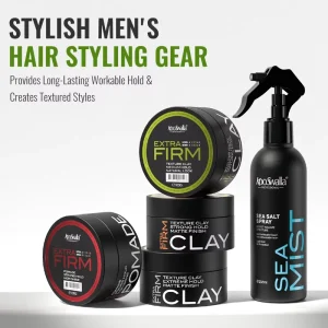 Barber Styling Kit Men’s Hair Care Styling Products Strong Hold Hair Clay Wax Pomade Sea Salt Spray Private Label
