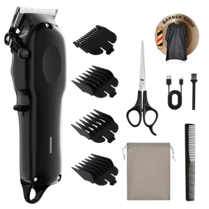 Barber Supplier Rechargeable Tondeuse with Stainless Steel Scissors Electric Cordless Hair Clipper Spare Parts