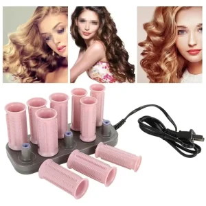 Beauty Salon Hair Curling Iron Set Professional Portable Set Heated Hot Electric Hair Rollers for All Hair Lengths