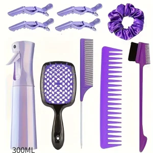 Beauty Salon Hair Styling 12 in 1 Pack Set Hair Care Comb Detangler Brush for Women With Hair Clip Scrunchies