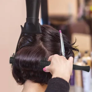 Black Anti slide Wooden Handle Round Hair Styling Comb for Salon Barbershop