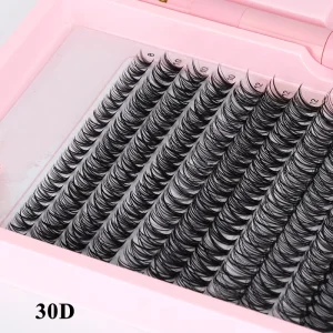 Black C D Curl Cluster False Eyelashes Handmade Natural Cluster Lashes 30D 40D DIY Lash Extensions