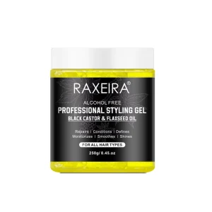 Black Castor and Flaxseed Oil Strong Hold Edge Control Professional Hair Styling Gel for Men