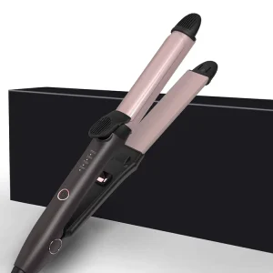 Black Electric 3 in 1 Hair Straightener Curler LED Display Multi Temperature Ceramic PTC Plates Custom Logo for Hotels