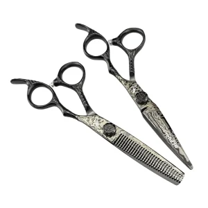 Black Gold Dimash Handle Hairdressing Scissors Straight Cutting Shears Fringe Trimmers Thinning Shears FMH 01 Made in China