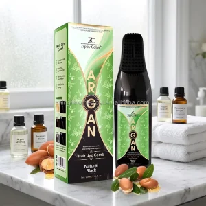 Black Permanent Hair Color Shampoo 15 Min Quick Dye Ammonia Free Herbal Covers Gray Hair 200ml Home Use Easy to Apply