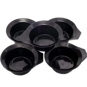 Black Round Plastic Hair Coloring Bowl Salon Hair Coloring Tools for Color Mixing