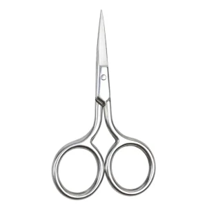 Black Stainless Steel Straight Beauty Scissors Small Head Nose Hair Eyebrow Trimmer Safe Makeup Right Handed