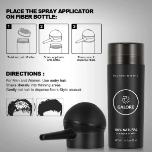 Black Thick Hair Building Fiber Hair Fiber Powder for Men and Women