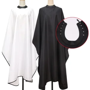 Black White Eco-Friendly Polyester Hair Cutting Salon Hairdressing Gown Barber Neck Hairdresser Apron Haircut Cape