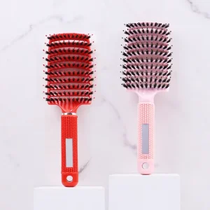Boar Bristle Nylon Hairbrush Curly Detangling Hair Brush Women Hair Scalp Massage Comb for Salon Hairdressing Tools