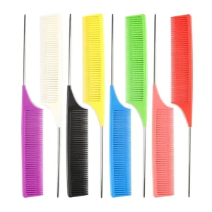 Braiding Styling Barber Comb Carbon Fiber Teasing Heat Resistant Comb Custom Rat Tail Hair Parting Comb Set