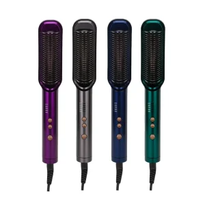 Brush Hair Straightener With Ceramic Ionic Comb for Faster Styling and Healthier Looking Hair