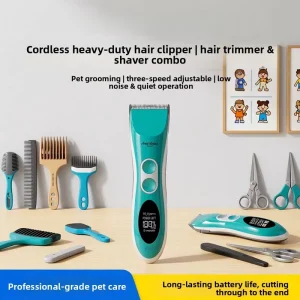 CAC 878 Professional Dog Grooming Clipper for Salon Use Cordless Stainless Steel Low Noise Large Pet Hair Trimmer