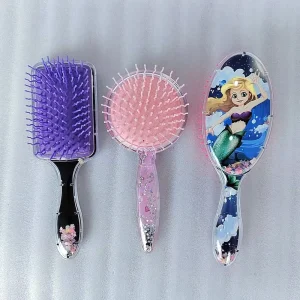 Cartoon Print Anti-Static Hairbrush Quicksand Air Cushion Crystal Massage Comb for Children