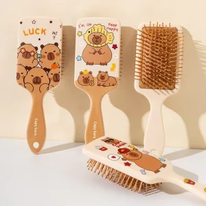 Cartoon Printed Square Air Cushion Comb Cute Scalp Massage Detangling Brush for Women