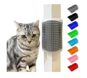 Cat Self Groomer With Catnip Soft Cat Wall Corner Massage Cat Comb Brush Pet Grooming Supply
