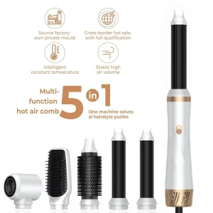 Ceramic Hot Air Brush Hair Styler Set Multifunctional Hair Dryer Curling Iron Straightener Ionic Negative Ion Reusable
