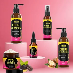 Chebe Hair Care Set Organic Natural Shampoo Conditioner Oil Butter Hair Treatment Hair Growth Spray Nourishes Scalp