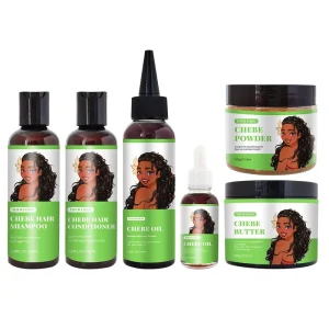 Chebe Hair Care Set Shampoo and Conditioner Oil Butter Chebe Powder Nourishes Scalp Anti-hair Breakage Helps Hair Growth