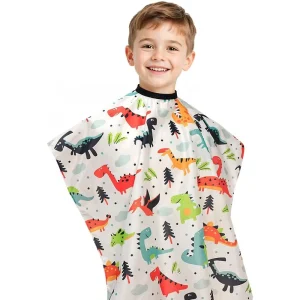 Children Cartoon Pattern Salon Barber Hair Wrap Dyeing Haircutting Adjustable Waist Soft Polyester Kids Hairdressing Cape