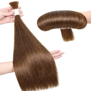China Bulk Human Hair Braiding 100g 100% Remy Human Hair Double Weft No Track Micro Beads I Tip Keratin Fusion Extensions Dyed