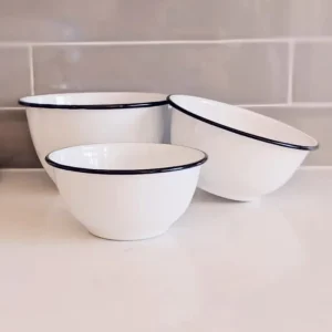 China Price 20cm Reusable Kitchen Tableware Dinner Food Grade Custom Color Enameled Mixing Bowl for Salad