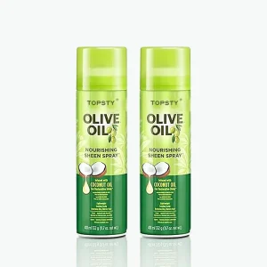 Coconut Oil Olive Oil Spray Leave in Treatment for All Hair Types Detangles Controls Frizz Hydrates & Moisturizes
