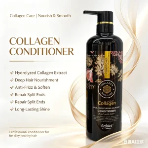 Collagen Infused Cream Hair Conditioner with Vitamin B5 Nourishing and Anti Frizz Smoothing for Dry Damaged Hair 900ml Rinse Off