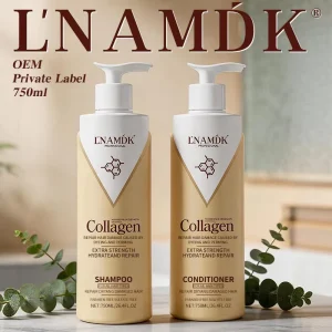 Collagen Shampoo and Conditioner Set Moisturizing for Dry Frizzy Hair 750ml