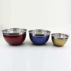 Color Design Round Green Salad Snack Bowls Metal Mixing Bowl Dinnerware Water Food Bowl