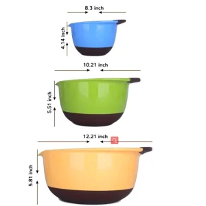 Colorful Disposable Plastic Salad Packaging Set Nesting Storage Mixing Bowl Containers for Convenient Storage