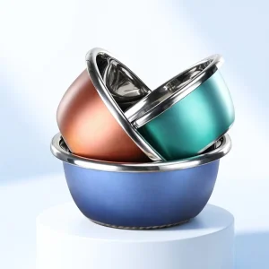 Colorful Eco Friendly Stainless Steel Mixing Bowls Set Nesting Prep Durable Kitchen Bowls