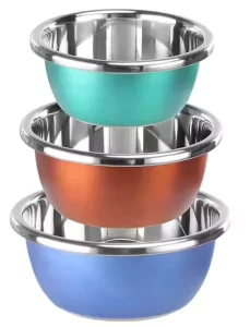 Colorful Eco Friendly Stainless Steel Mixing Bowls Set Nesting Prep Durable Kitchen Bowls Classic Design Guangdong