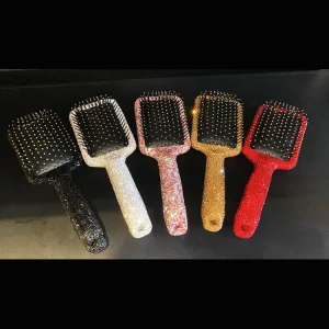 Common Home High Quality Comb Rhinestone Crystal Fashion Plastic Hair Straightener Combs for Women Girls Makeup