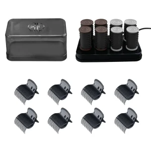 Compact Dual Voltage Hair Curlers Setters 8 Clips Large Hot Rollers Hair Hot Roller for Ironing