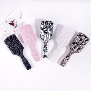 Compact Electroplating Paddle Hairbrush Personalized Detangling Hair Brush for Styling Detangler Hair Brush Comb