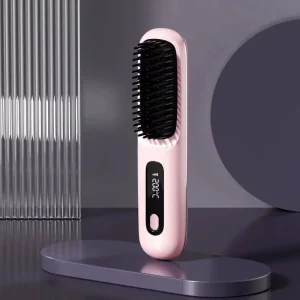 Convenient Stylish Comb Wireless Hair Straightener Portable Hair Styling Tool for Home Salon Use Plastic Handle