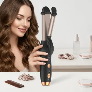 Cordless Ceramic Hair Curler Portable Hair Straightener and Curler 2 in 1 Women Electric Hair Curler Mini Cordless Curling Iron