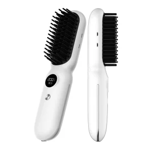 Cordless Hair Straightener Brush Portable Negative Ion Hot Comb Long Battery Life With USB Rechargeable Feature Fast Heating