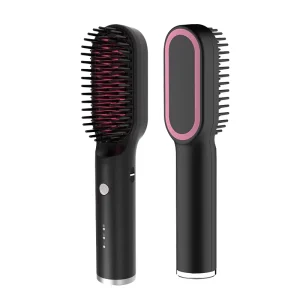 Cordless Hair Straightener Brush Portable Straightening Brush Hot Comb for Travel and House Hold