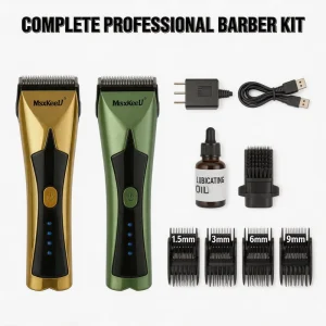 Cordless Pet Hair Clipper with LCD Screen and Stainless Steel Blade for Home Grooming 150 Minutes Runtime